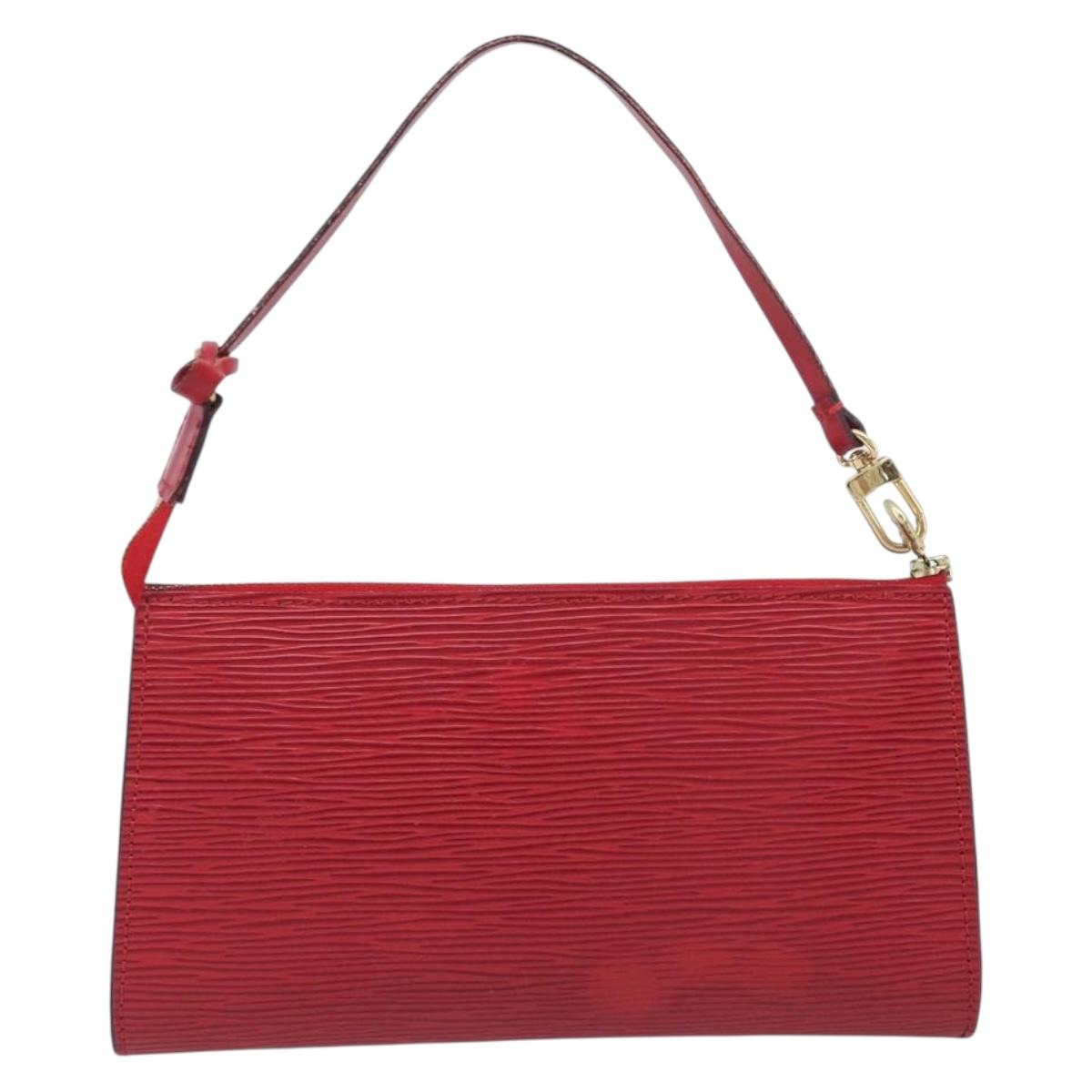 LOUIS VUITTON Epi Pochette Accessoires Accessory Pouch Red M52987 LV Auth 203855