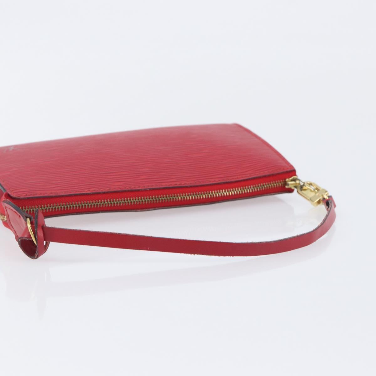 LOUIS VUITTON Epi Pochette Accessoires Accessory Pouch Red M52987 LV Auth 203855