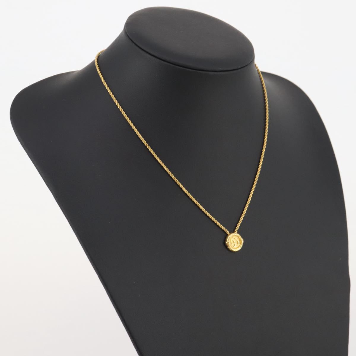 Christian Dior Necklace metal Gold Tone Auth 203858