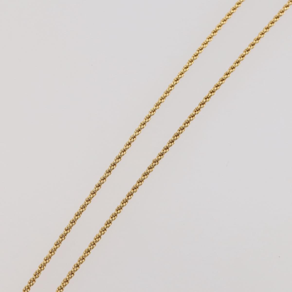 Christian Dior Rhinestone Necklace metal Gold Tone Auth 203860