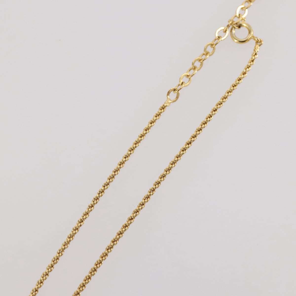 Christian Dior Rhinestone Necklace metal Gold Tone Auth 203860