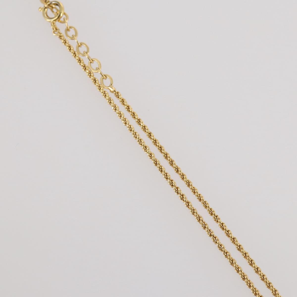 Christian Dior Rhinestone Necklace metal Gold Tone Auth 203860