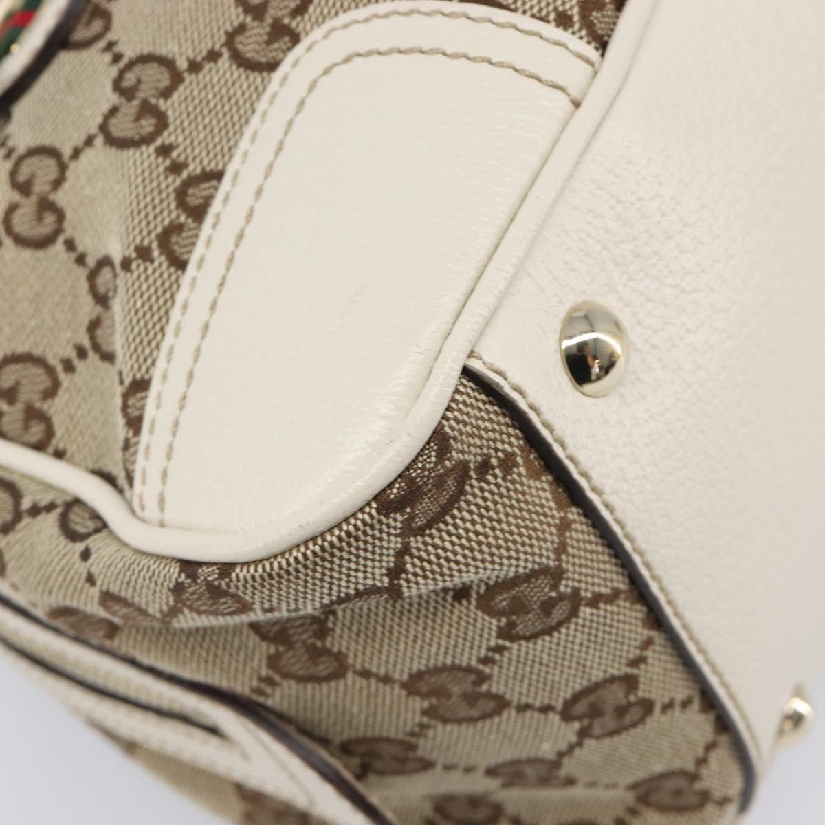 GUCCI GG Canvas Princi Hand Bag Leather Beige Gold 161720 Auth 203872SAV