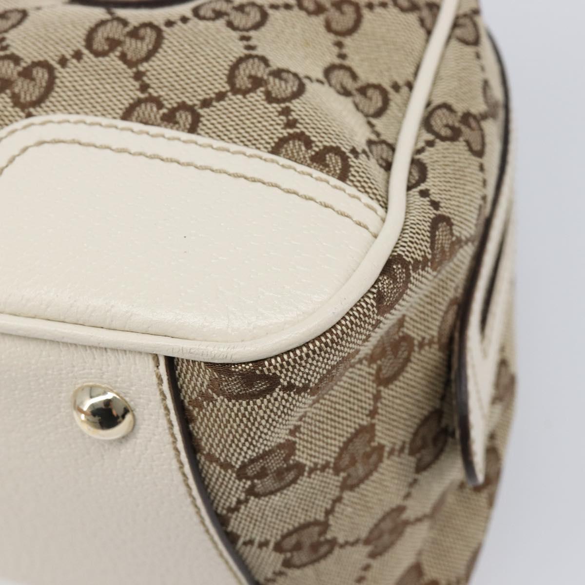 GUCCI GG Canvas Princi Hand Bag Leather Beige Gold 161720 Auth 203872SAV