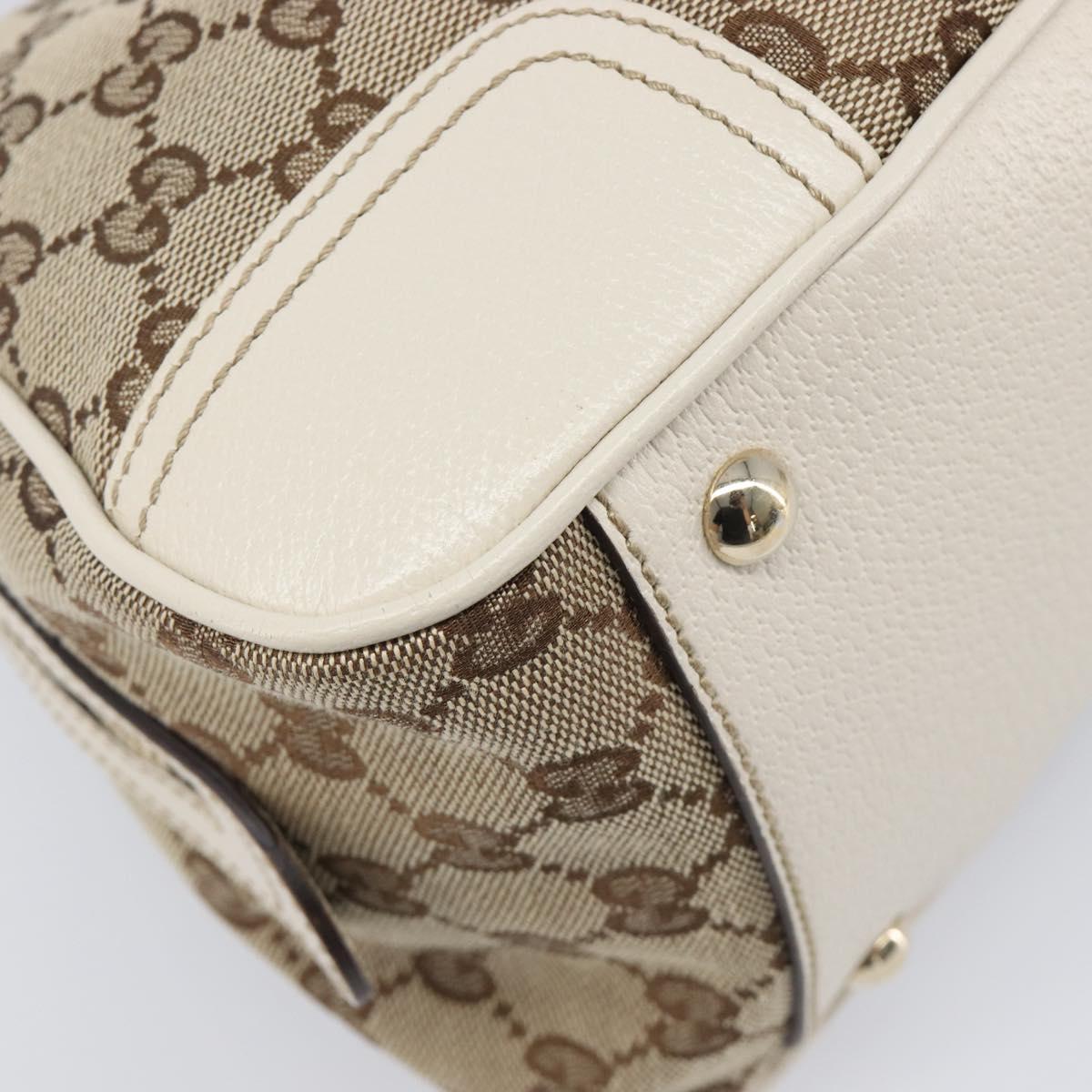 GUCCI GG Canvas Princi Hand Bag Leather Beige Gold 161720 Auth 203872SAV