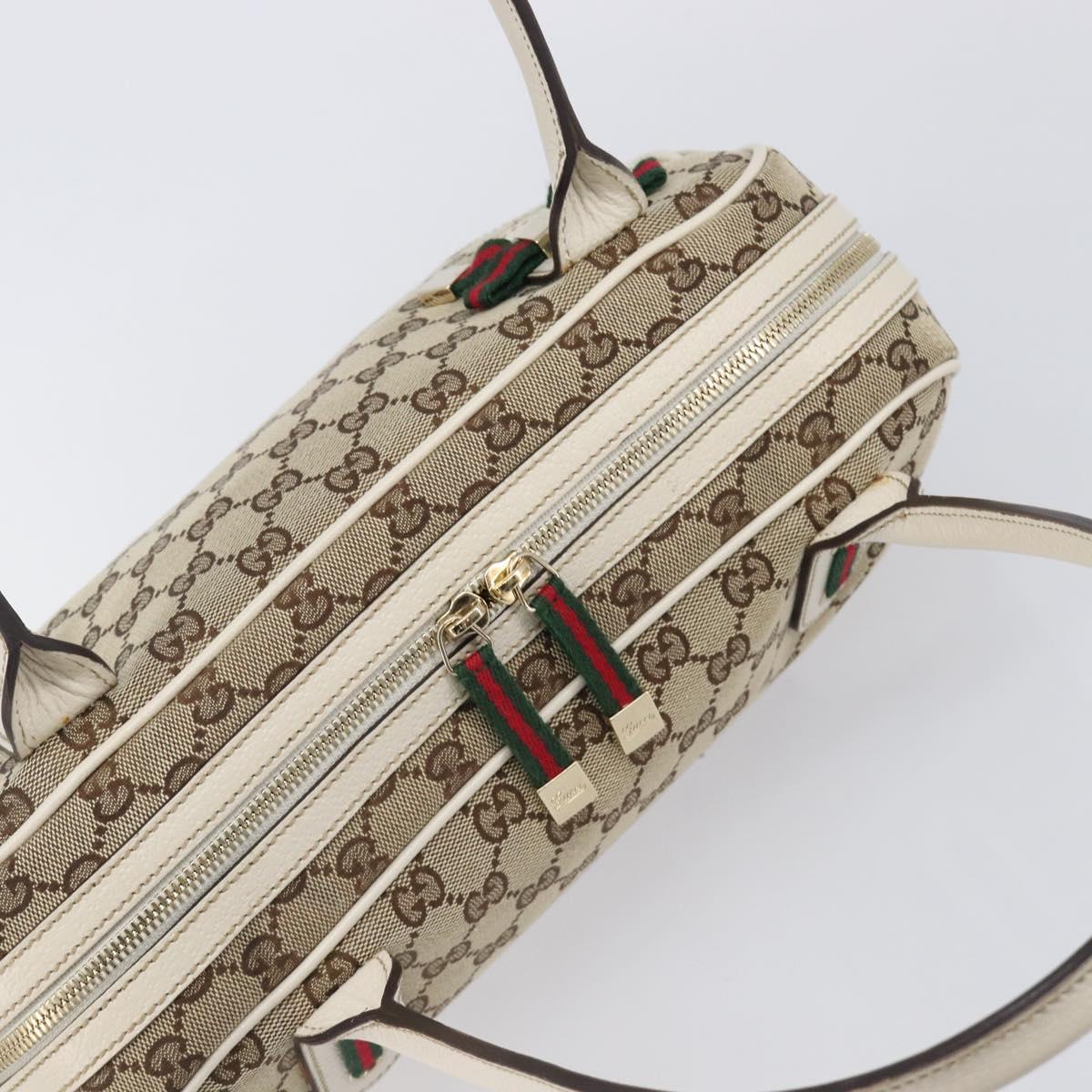 GUCCI GG Canvas Princi Hand Bag Leather Beige Gold 161720 Auth 203872SAV