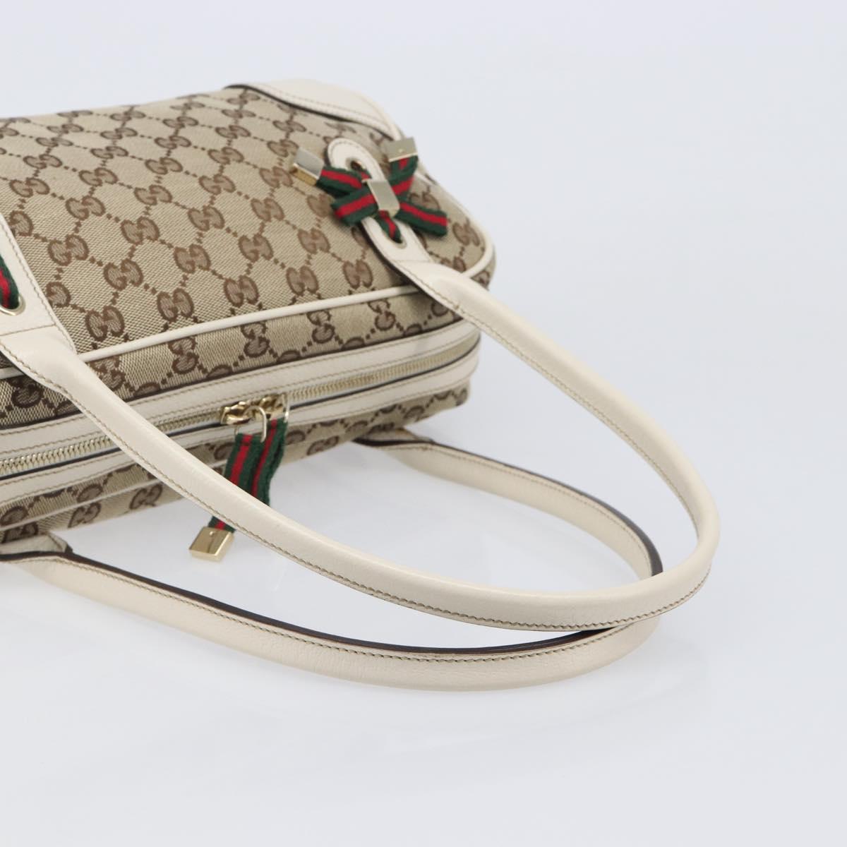 GUCCI GG Canvas Princi Hand Bag Leather Beige Gold 161720 Auth 203872SAV