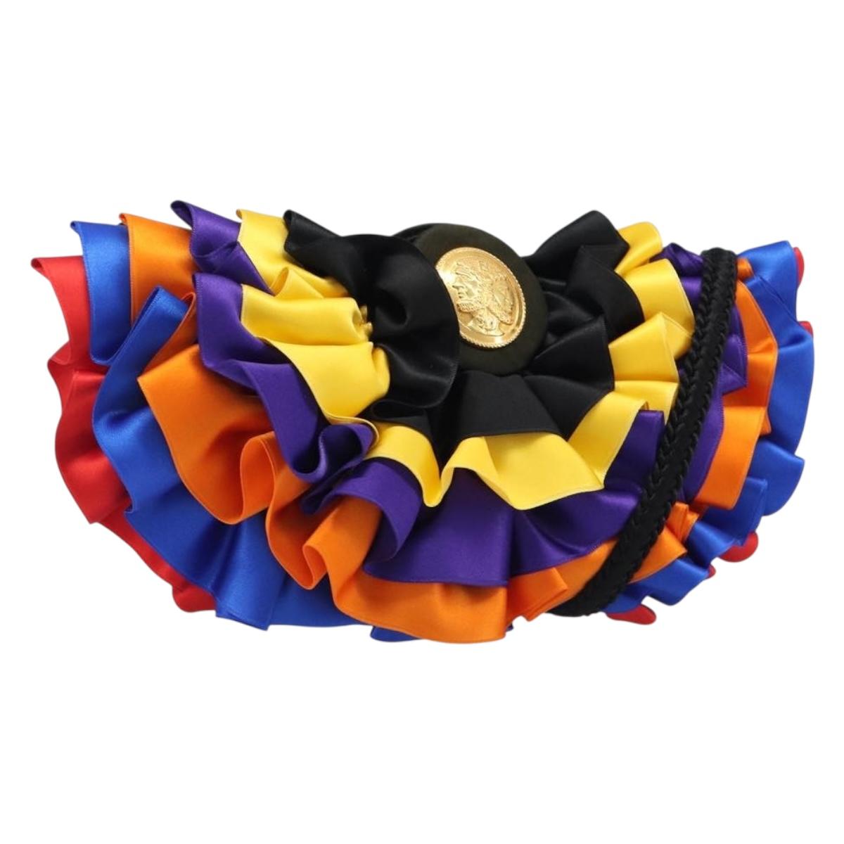 FENDI Shoulder Bag Satin Multicolor Auth 203876A