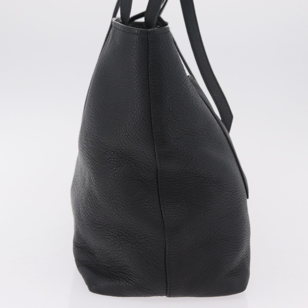 PRADA Tote Bag Vittero Dino Leather Black Gold Auth 203881V