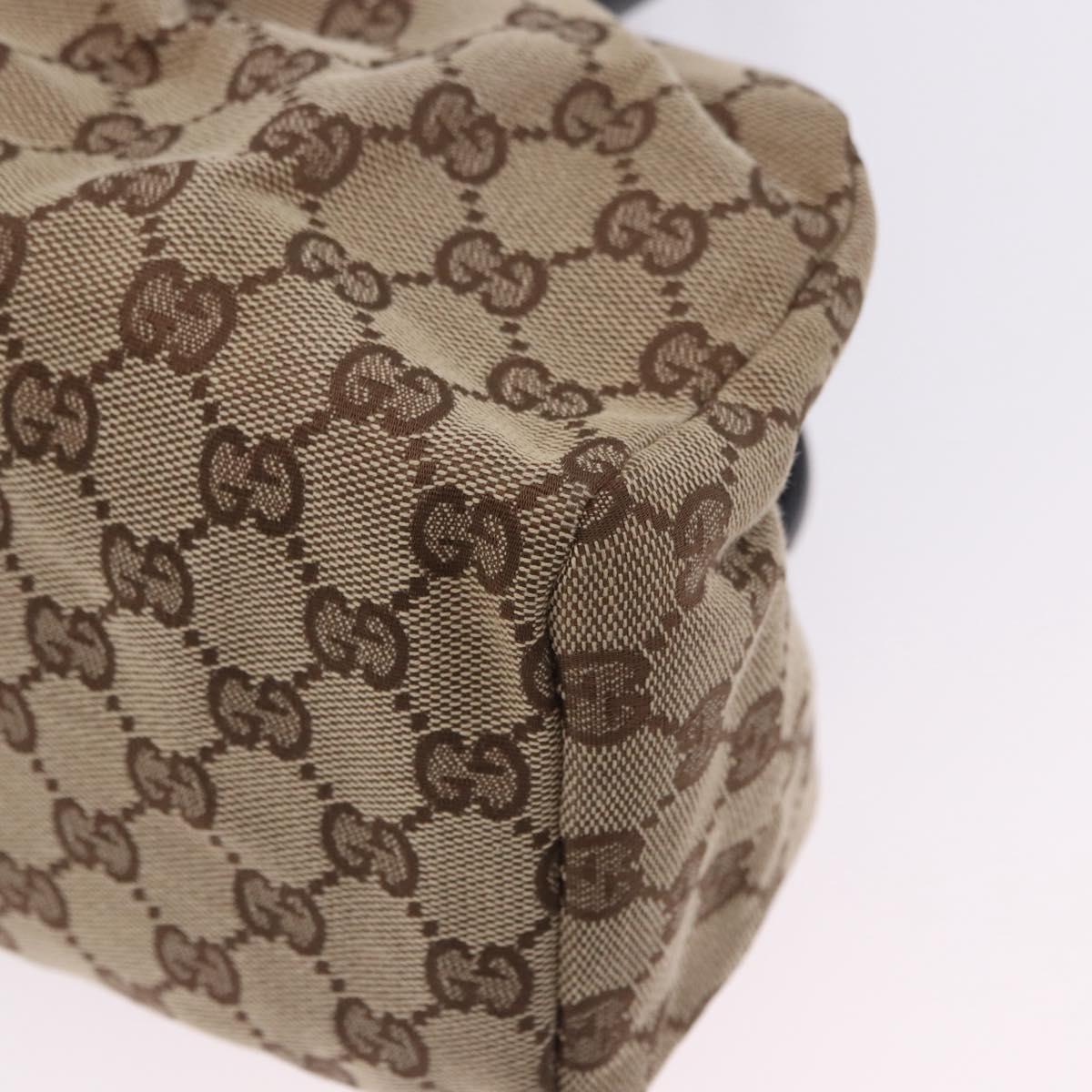 GUCCI GG Canvas Wood Handle Hand Bag Beige 112683 Auth 203883V