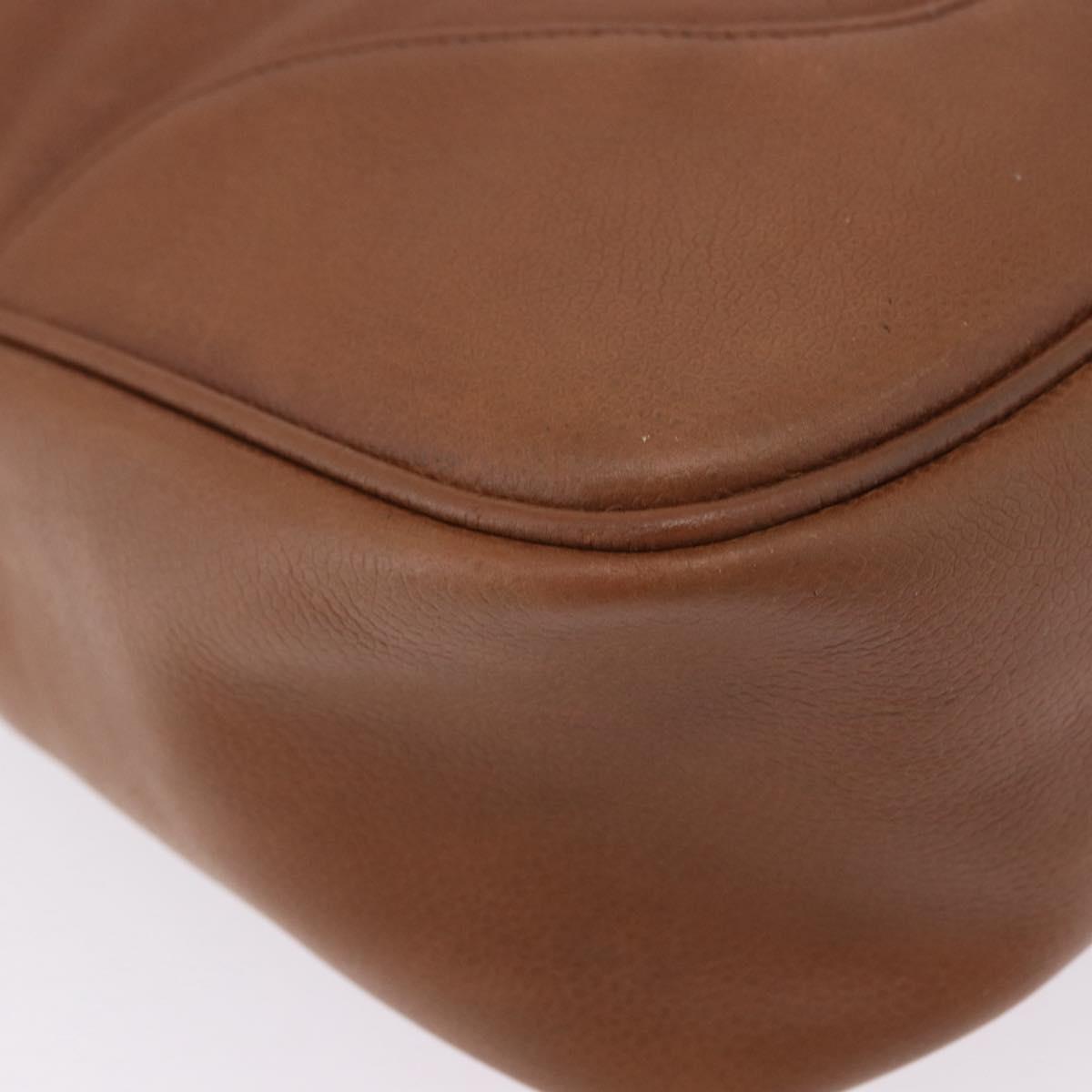 CHANEL Shoulder Bag Caviar Skin Brown Gold CC Auth 203890