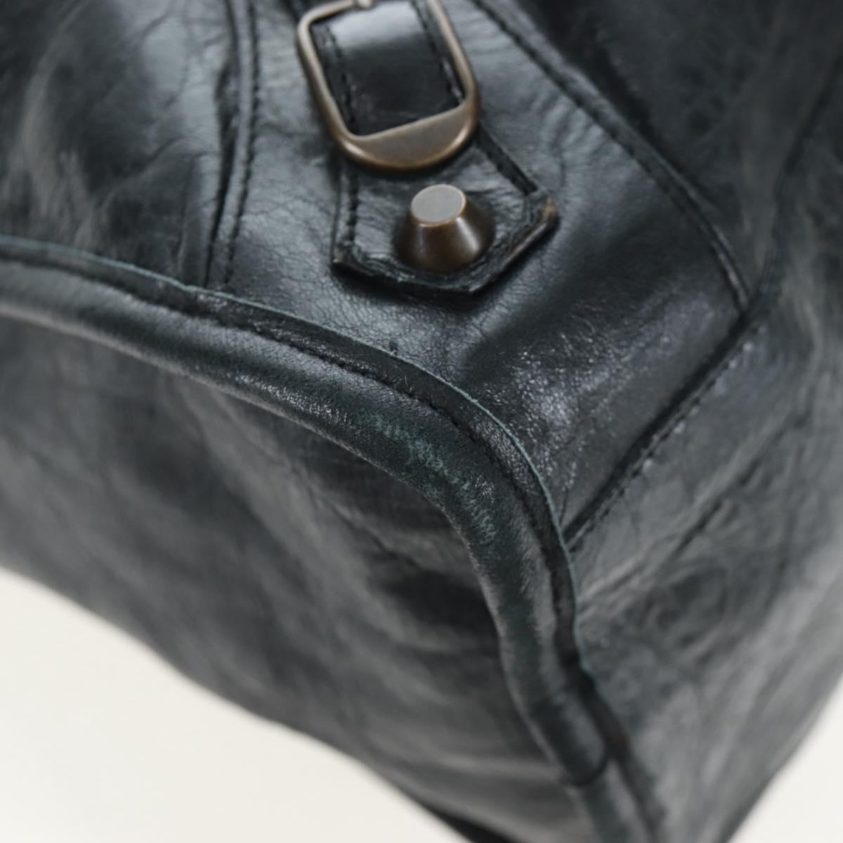 BALENCIAGA The City Hand Bag Leather Black 115748 Auth 203891SAM