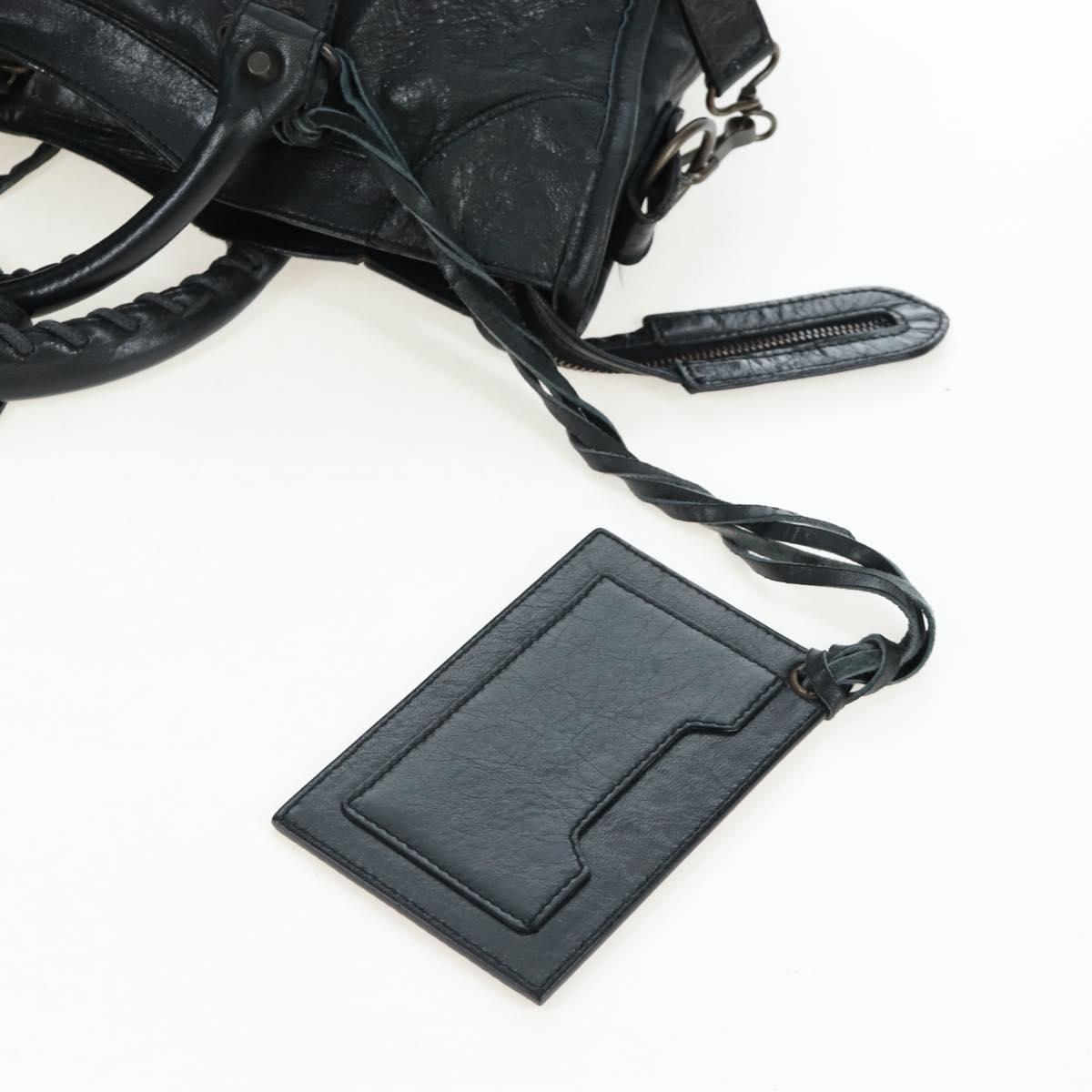 BALENCIAGA The City Hand Bag Leather Black 115748 Auth 203891SAM