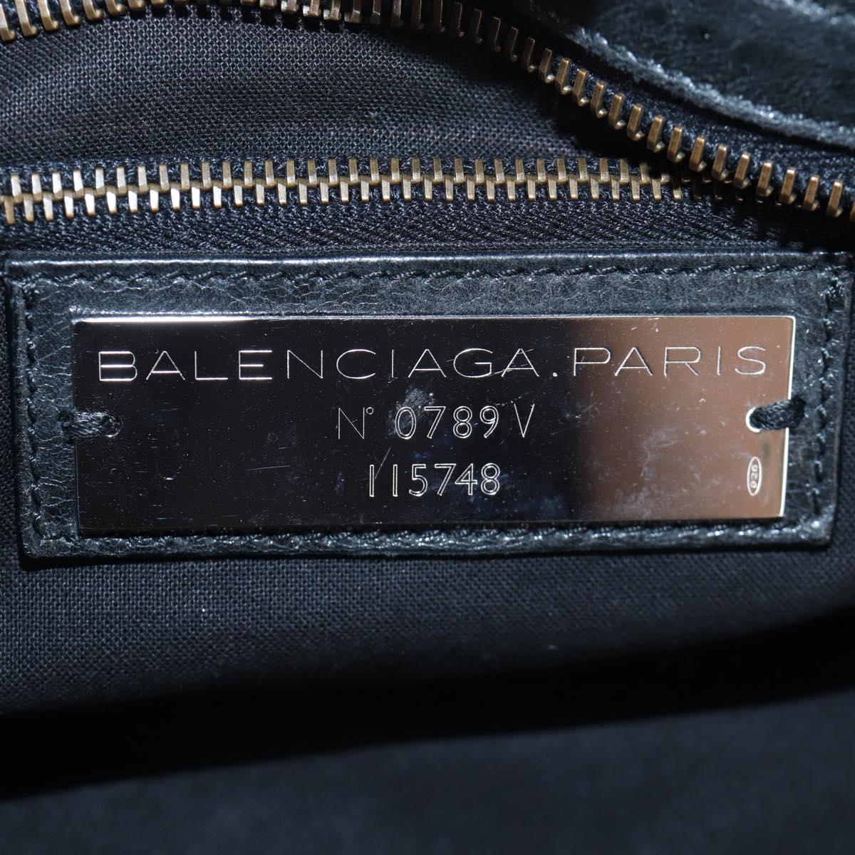 BALENCIAGA The City Hand Bag Leather Black 115748 Auth 203891SAM