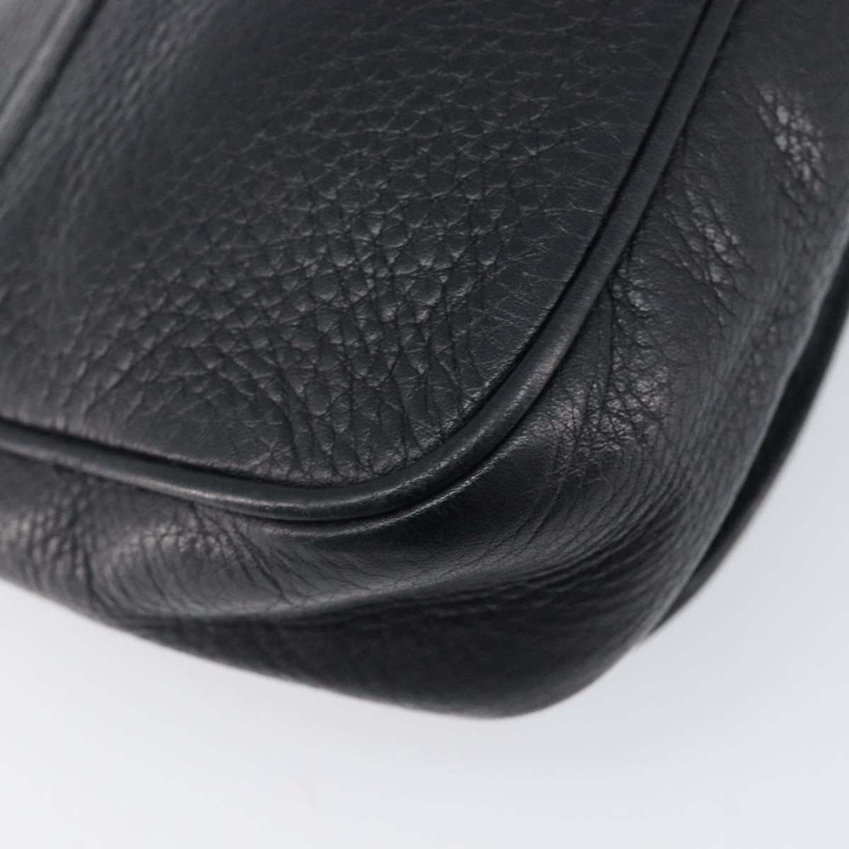 GUCCI Soho Chain Shoulder Bag Leather Black Gold 323190 Auth 203892A