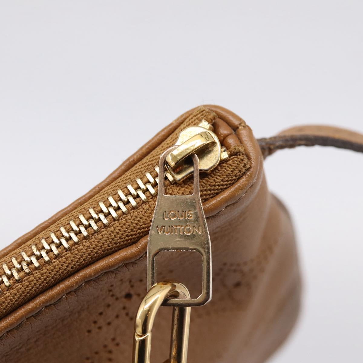 LOUIS VUITTON Mahina Selene PM Pouch Leather Caramel LV Auth 203909V