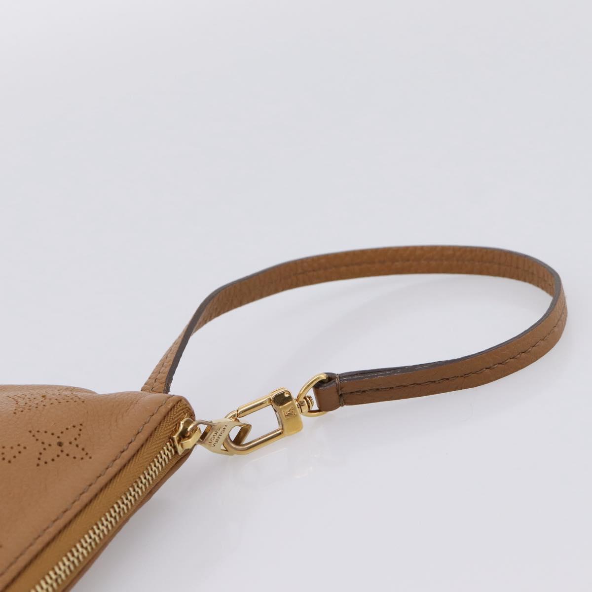 LOUIS VUITTON Mahina Selene PM Pouch Leather Caramel LV Auth 203909V