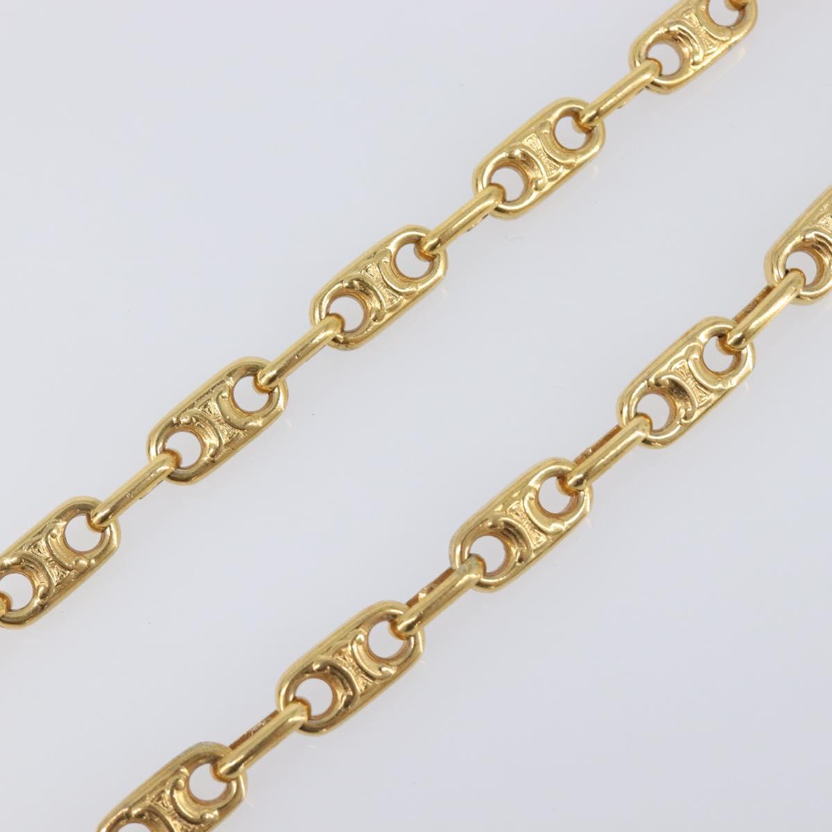 CELINE Chain Necklace metal Gold Auth 203911M