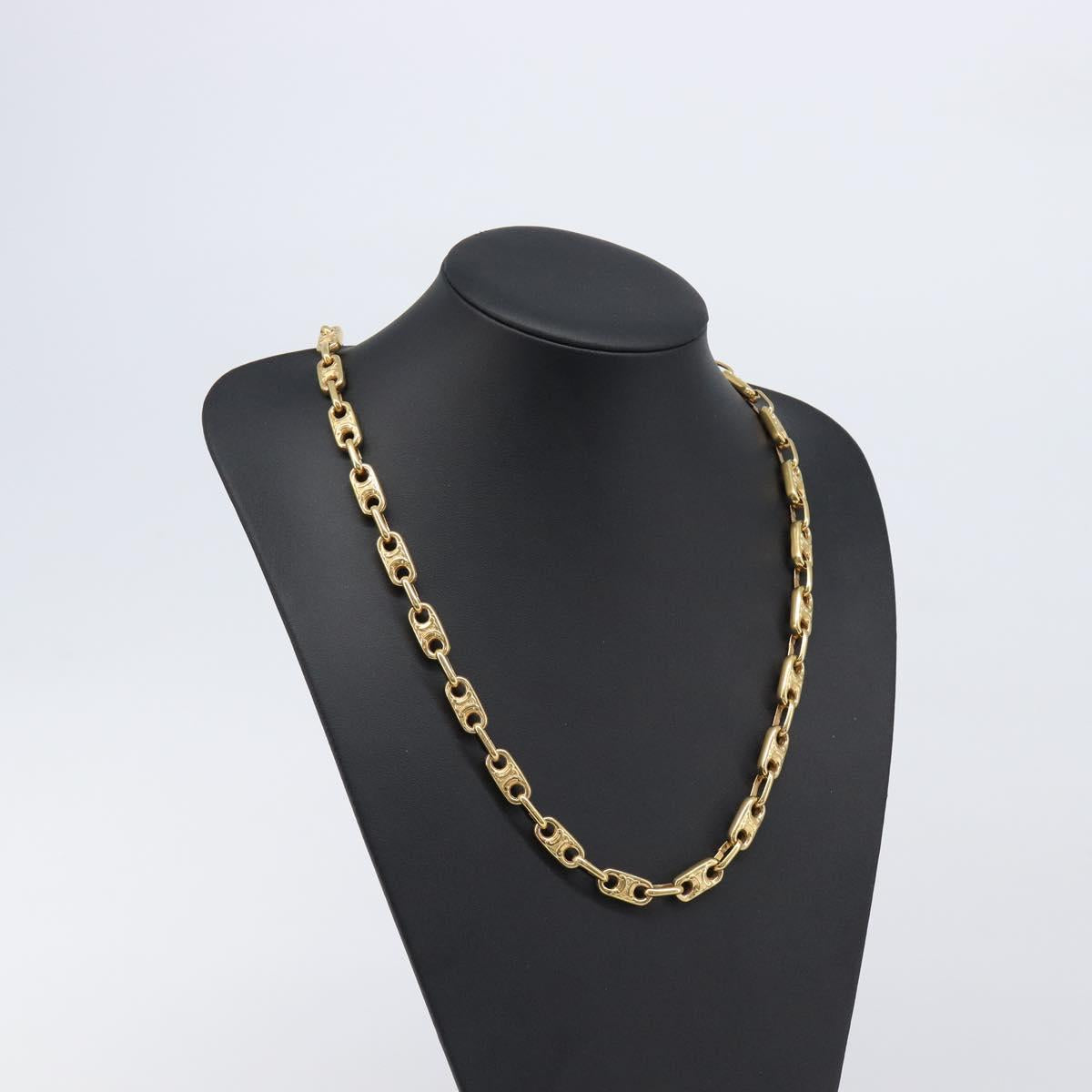 CELINE Chain Necklace metal Gold Auth 203911M