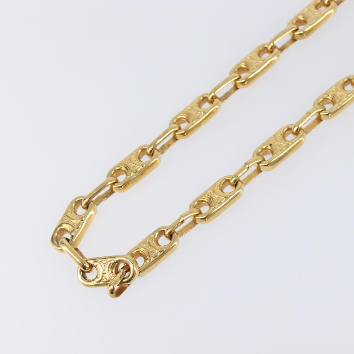 CELINE Chain Necklace metal Gold Auth 203911M