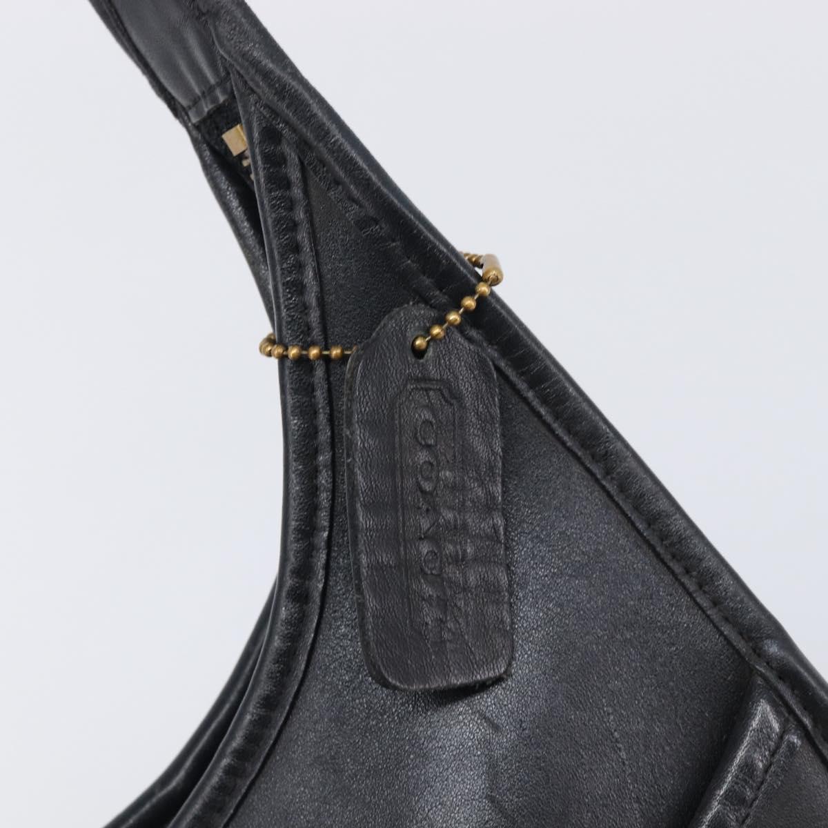 Coach Ergo Shoulder Bag Leather Black Gold Auth 203917A