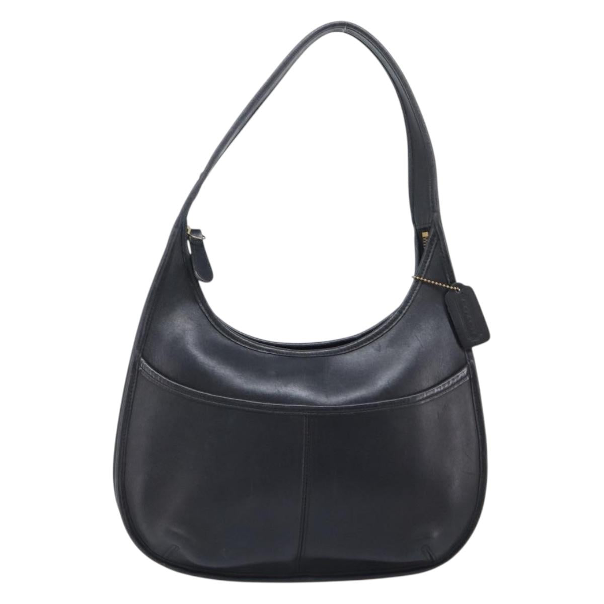 Coach Ergo Shoulder Bag Leather Black Gold Auth 203917A