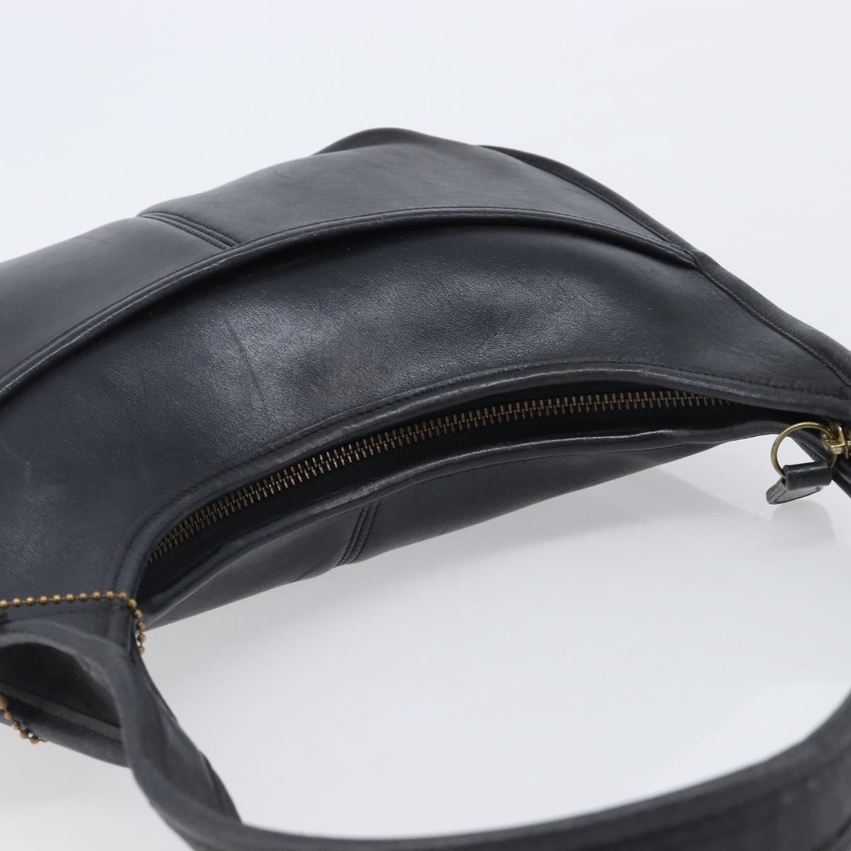 Coach Ergo Shoulder Bag Leather Black Gold Auth 203917A