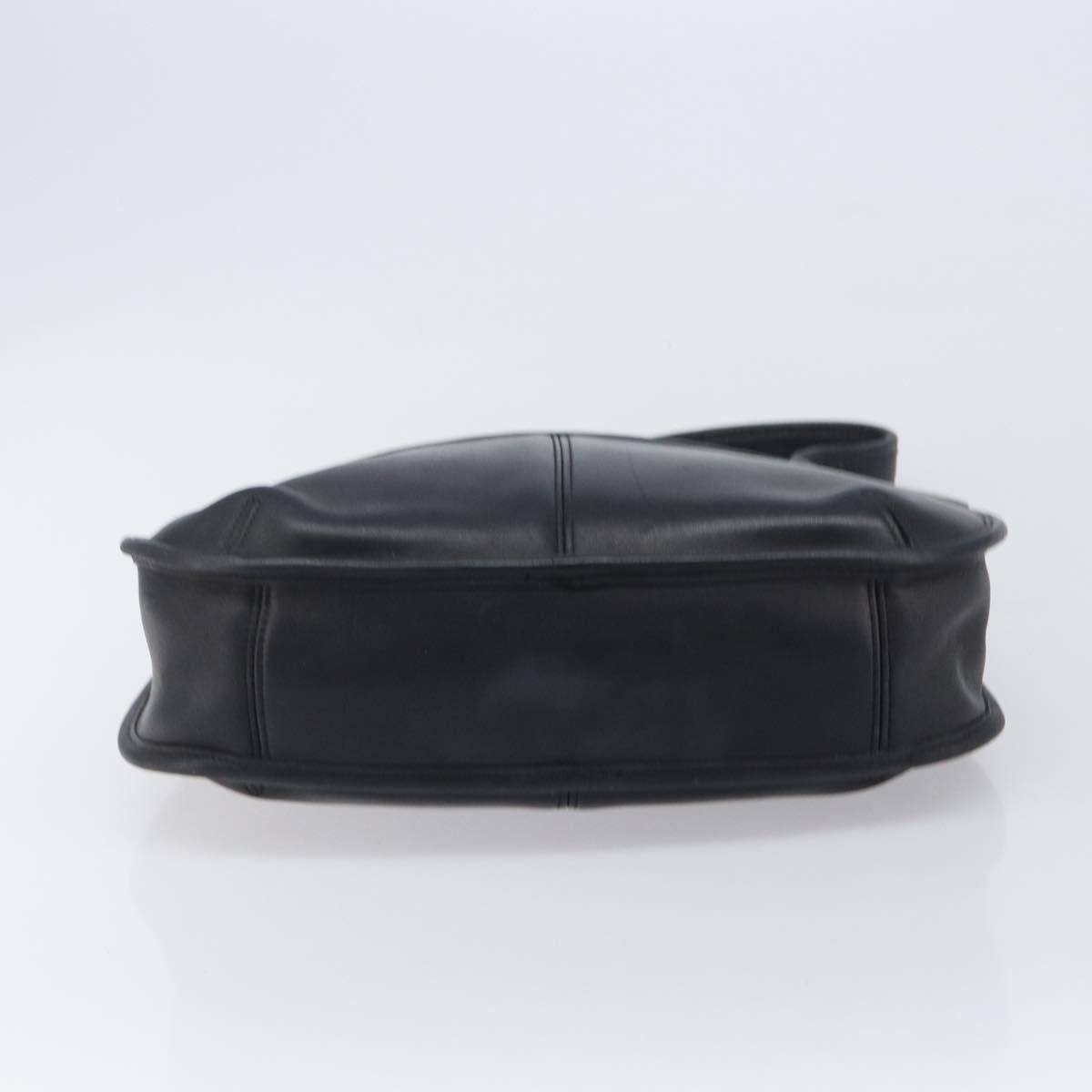 Coach Ergo Shoulder Bag Leather Black Gold Auth 203917A