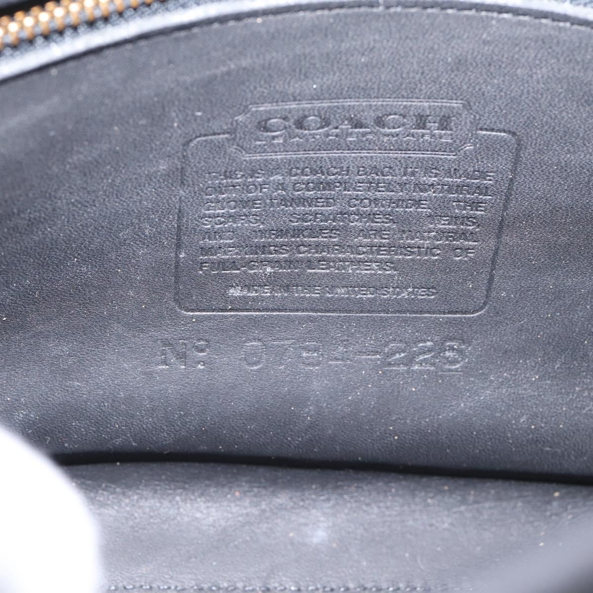 Coach Hand Bag Leather 2way Black Gold Auth 203933