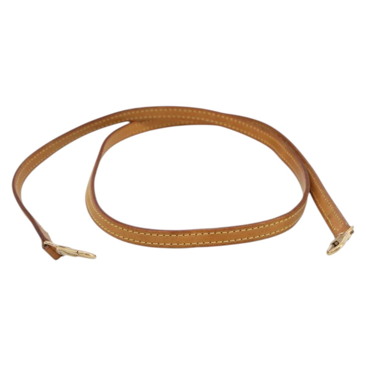 LOUIS VUITTON Nume leather Shoulder Strap Leather 50.4"" Beige LV Auth 204021V