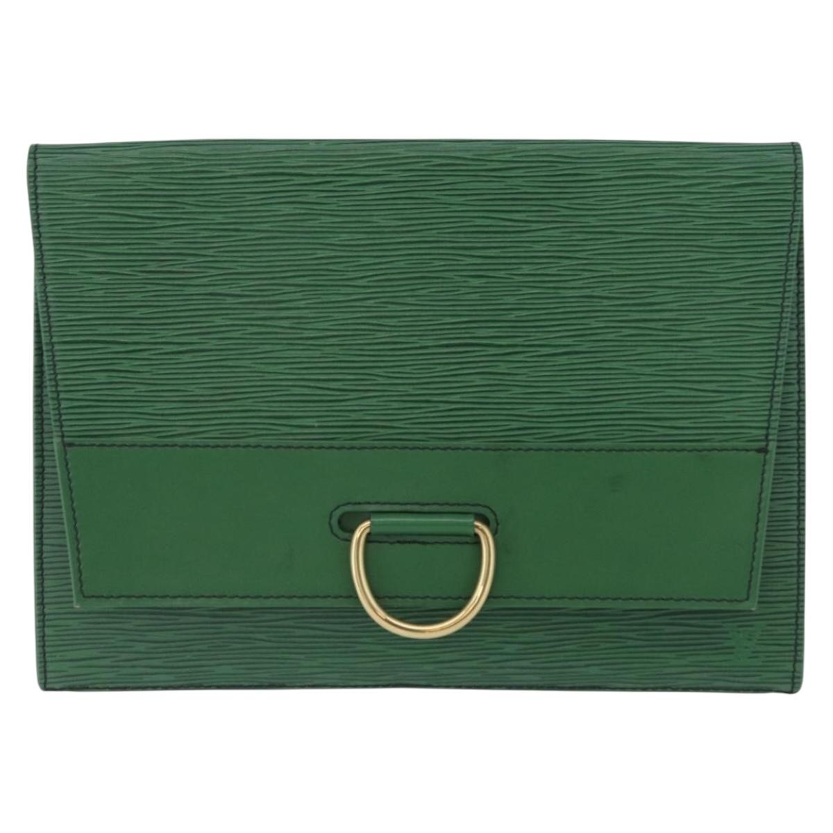 LOUIS VUITTON Epi Jena Clutch Bag Green M52724 LV Auth 204030