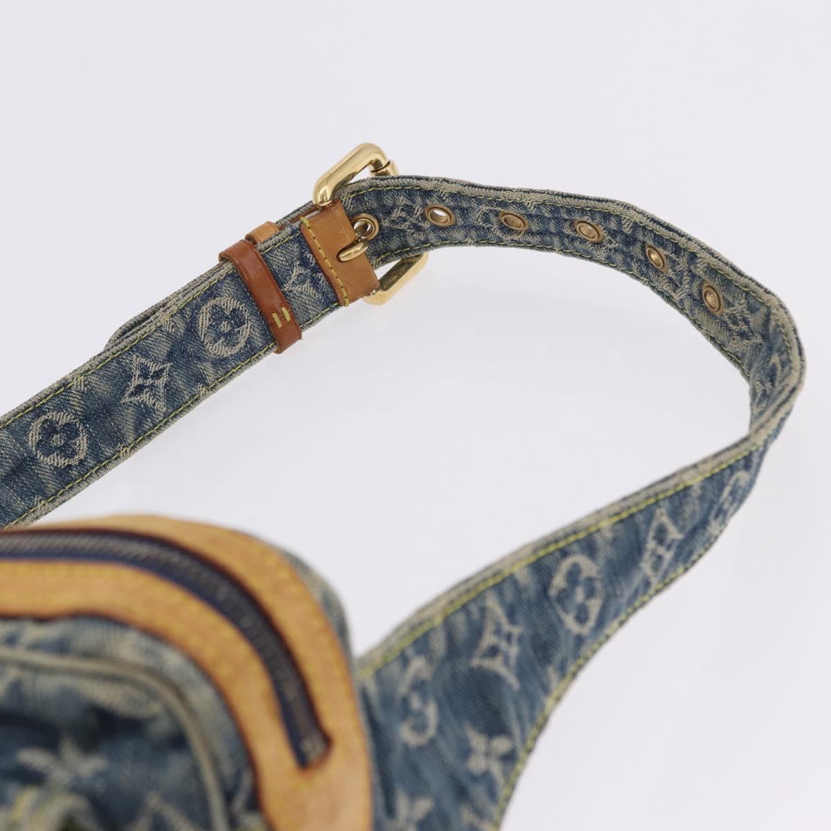 LOUIS VUITTON Monogram Denim Bum Bag Body Bag Blue M95347 LV Auth 204036A