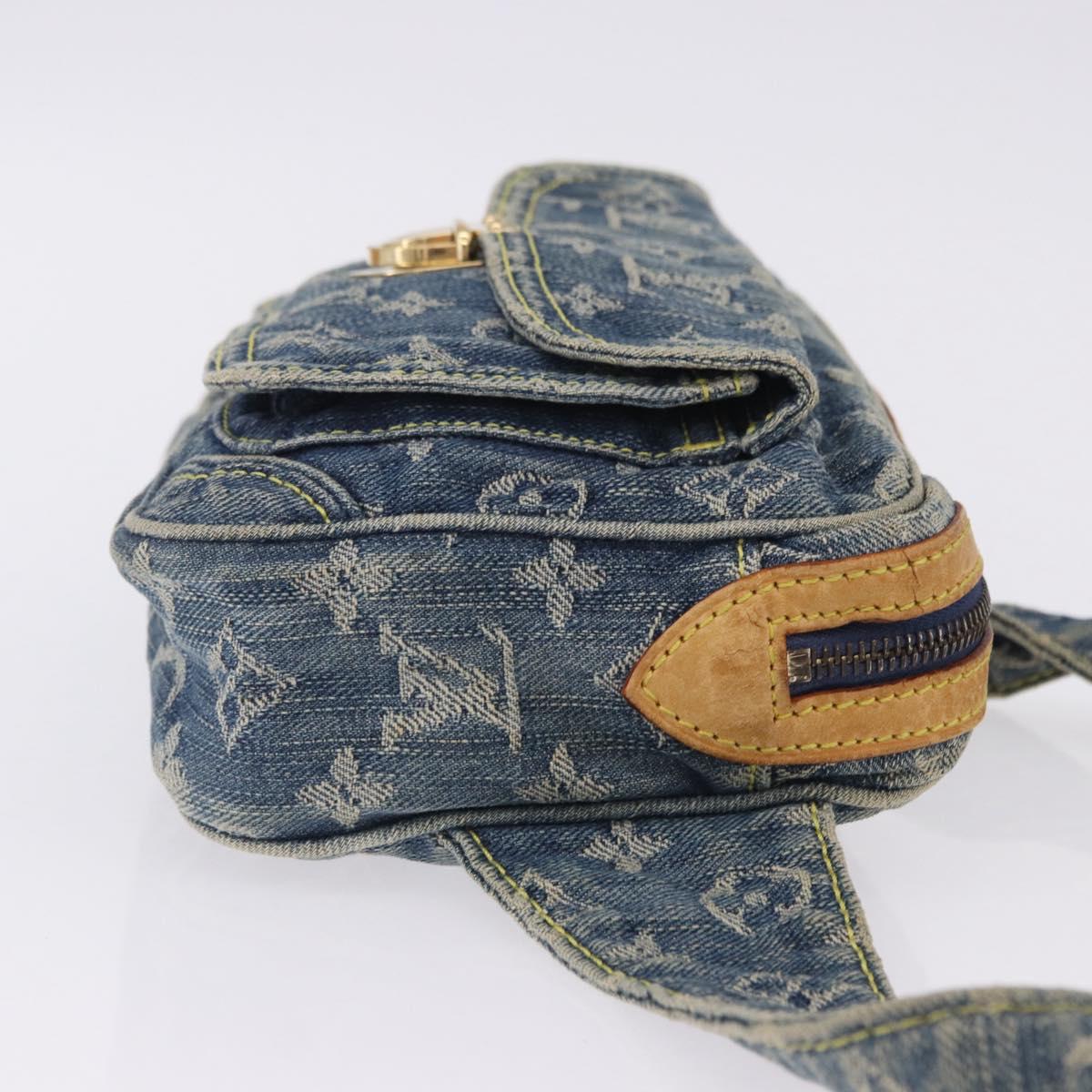 LOUIS VUITTON Monogram Denim Bum Bag Body Bag Blue M95347 LV Auth 204036A