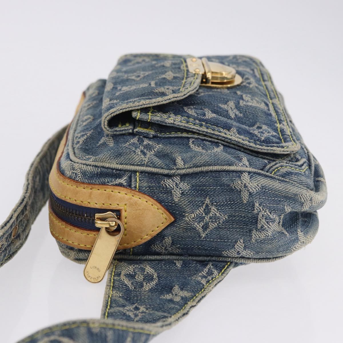 LOUIS VUITTON Monogram Denim Bum Bag Body Bag Blue M95347 LV Auth 204036A