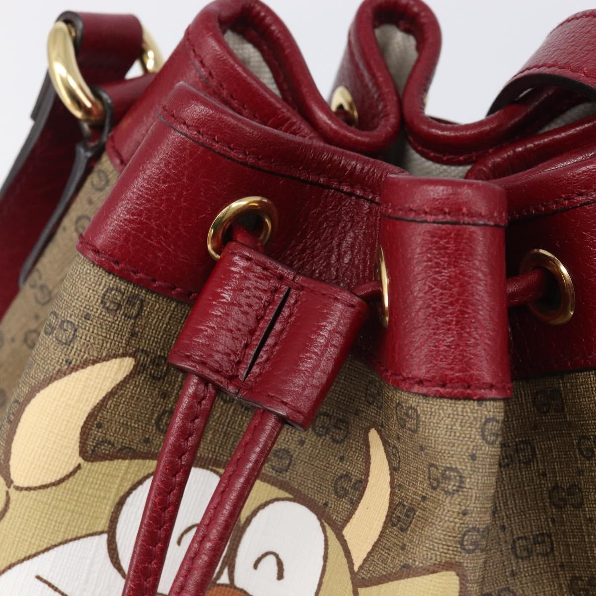 GUCCI Micro GG Supreme x Doraemon Fujiko Pro Bag PVC Beige 655597 Auth 204039SM