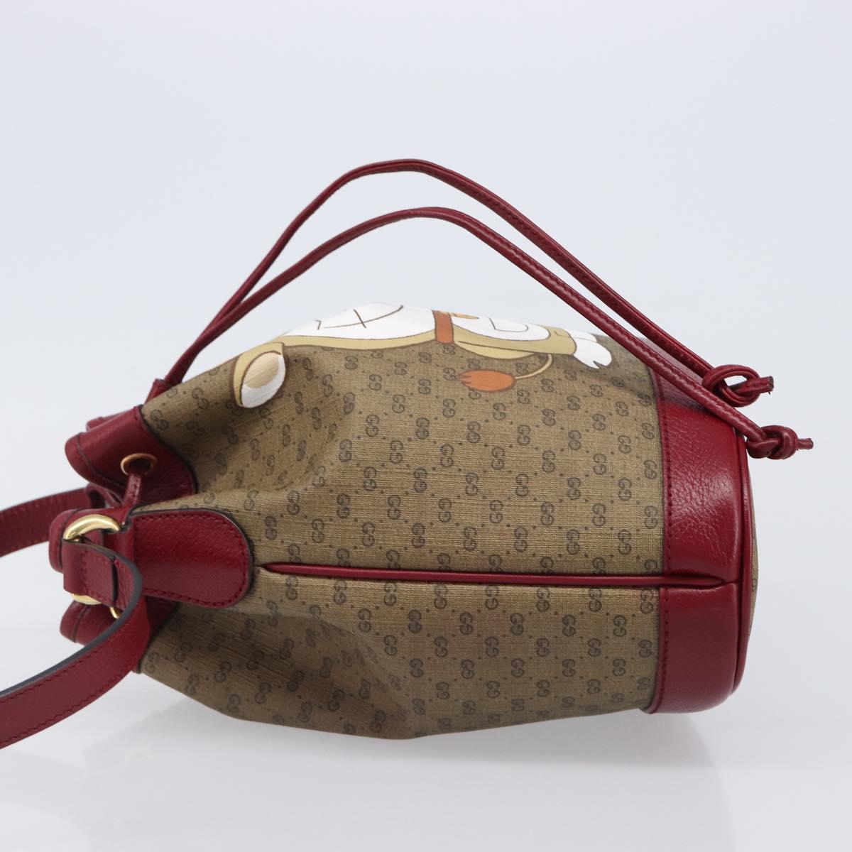 GUCCI Micro GG Supreme x Doraemon Fujiko Pro Bag PVC Beige 655597 Auth 204039SM
