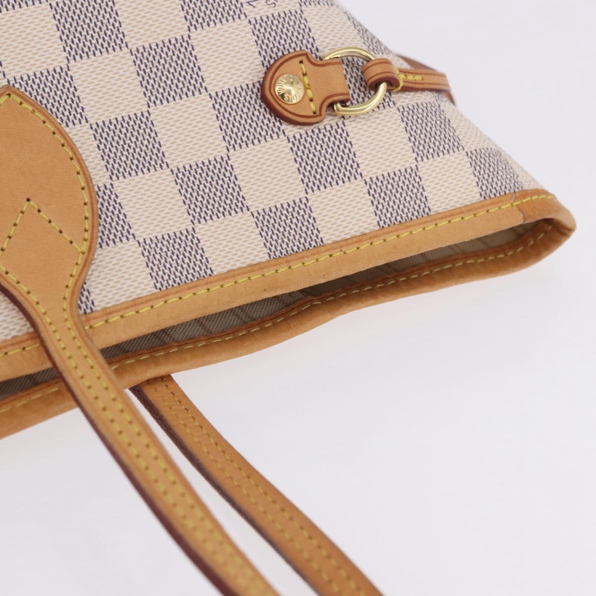 LOUIS VUITTON Damier Azur Neverfull MM Tote Bag N41605 LV Auth 204040A