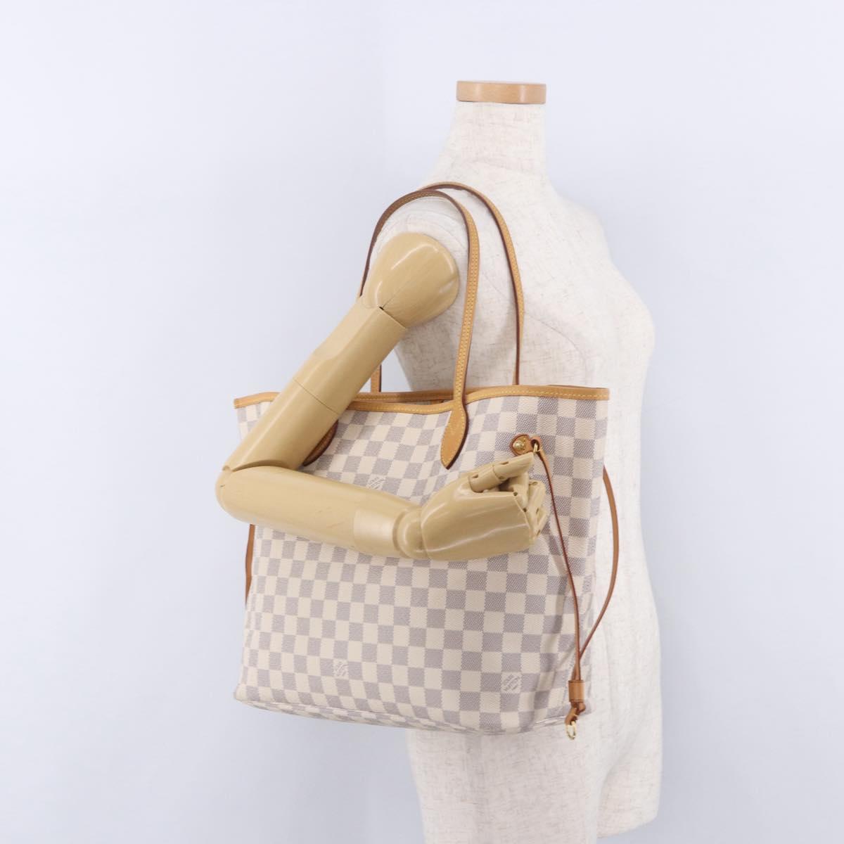 LOUIS VUITTON Damier Azur Neverfull MM Tote Bag N41605 LV Auth 204040A