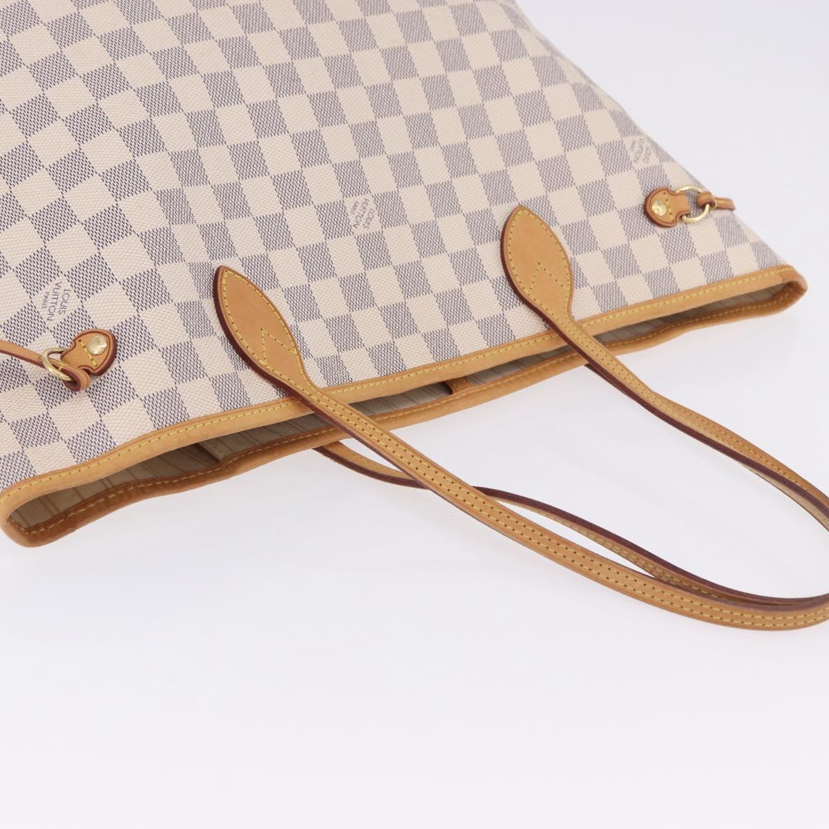 LOUIS VUITTON Damier Azur Neverfull MM Tote Bag N41605 LV Auth 204040A