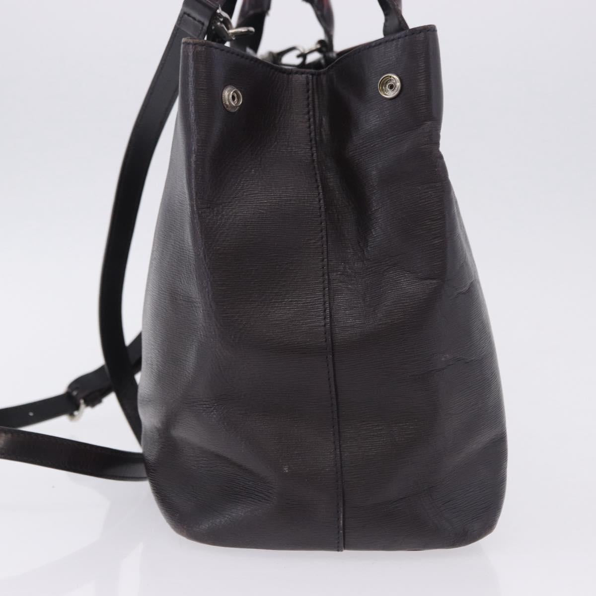 Vivienne Westwood Tote Bag Leather 2way Black Silver Auth 204042