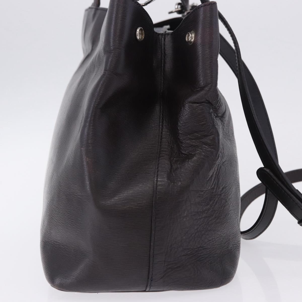 Vivienne Westwood Tote Bag Leather 2way Black Silver Auth 204042