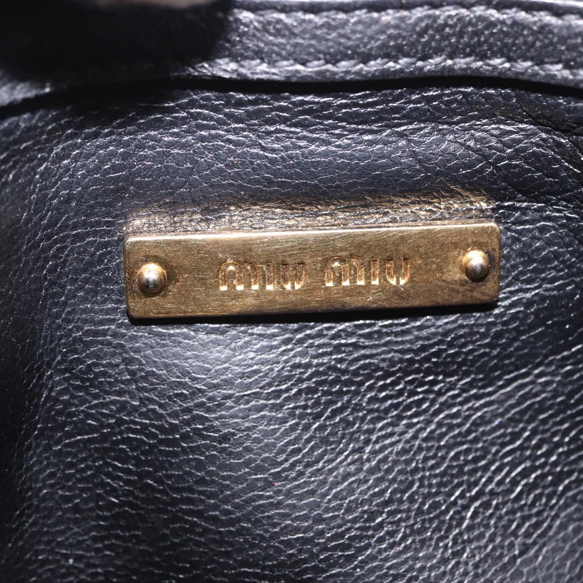 Miu Miu Biker Shoulder Bag Leather Red Gold Auth 204043A