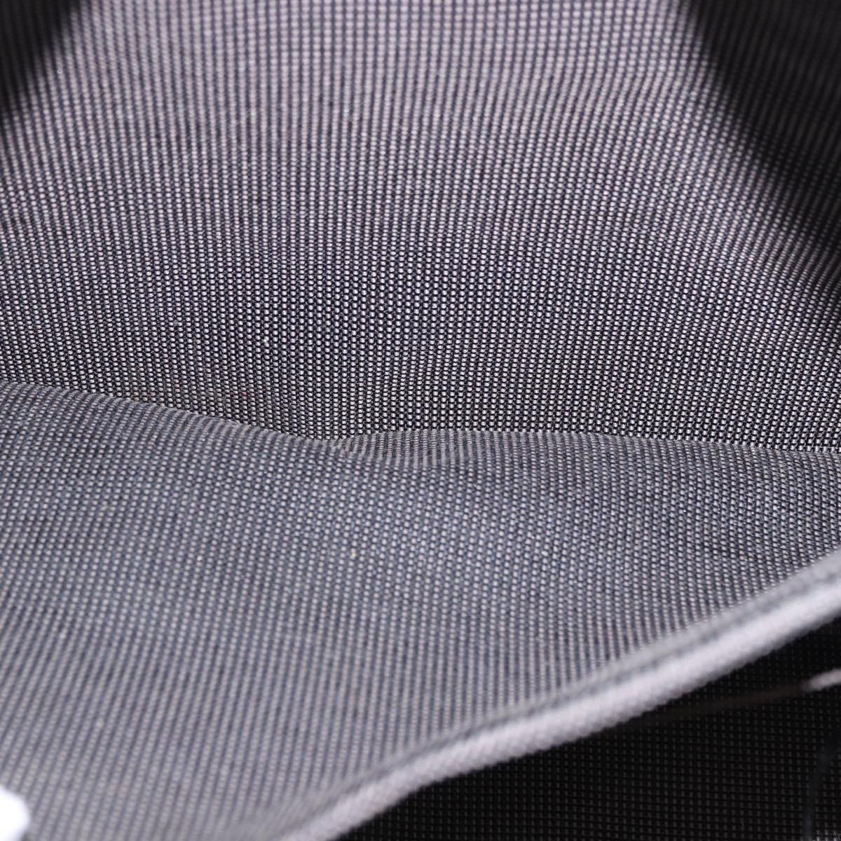 HERMES Her Line Tote MM Tote Bag Canvas Gray Silver Auth 204044