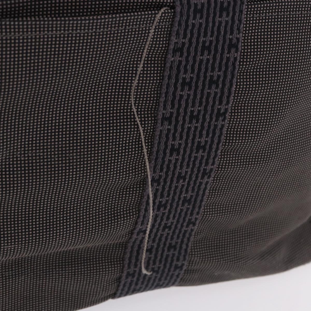 HERMES Her Line Tote MM Tote Bag Canvas Gray Silver Auth 204044