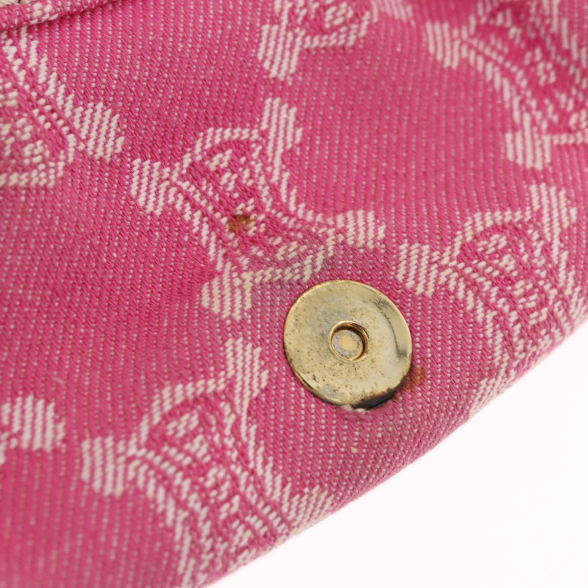 CELINE Paris Macadam Canvas Shoulder Bag Denim Pink Gold Auth 204045A