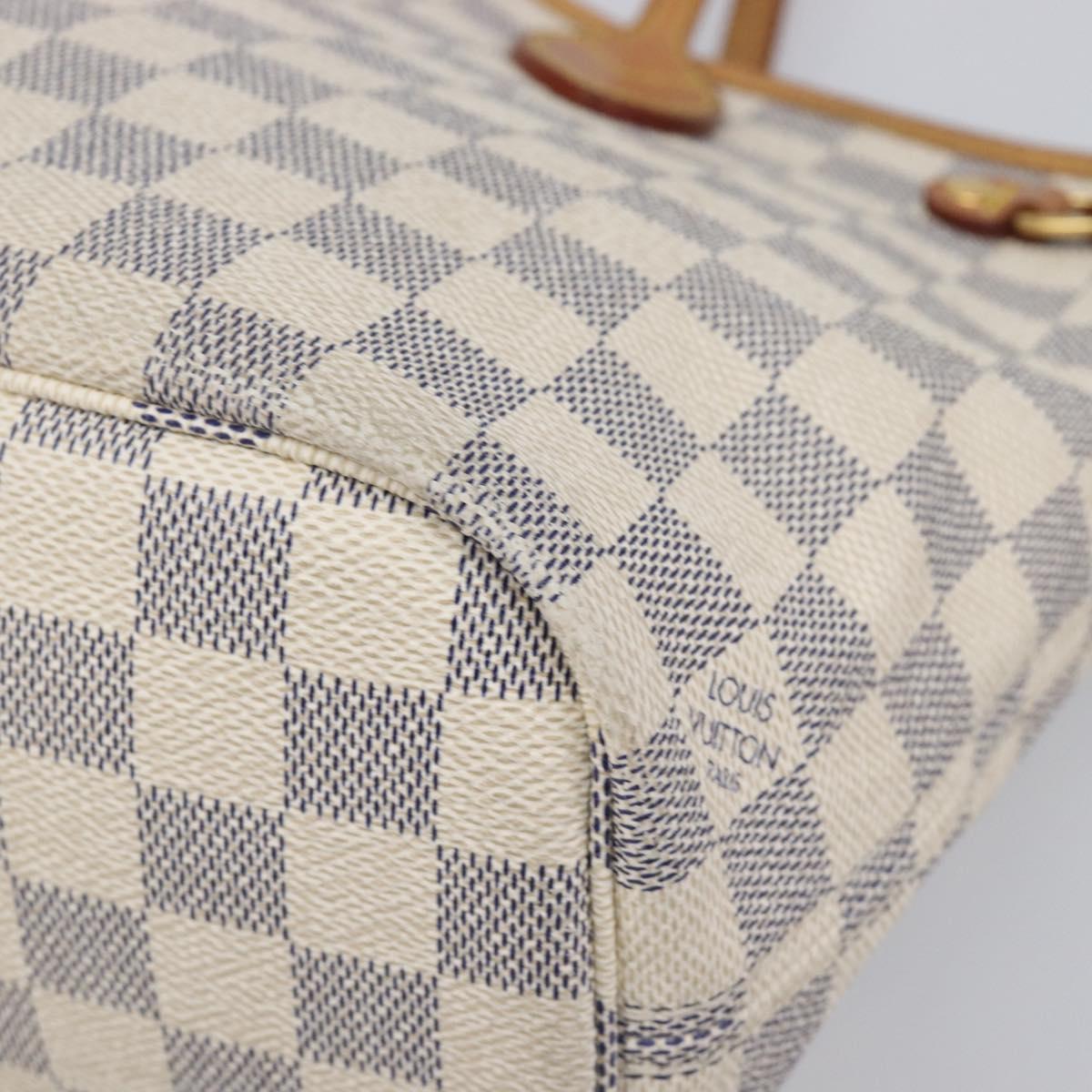 LOUIS VUITTON Damier Azur Neverfull PM Tote Bag N41362 LV Auth 204046A