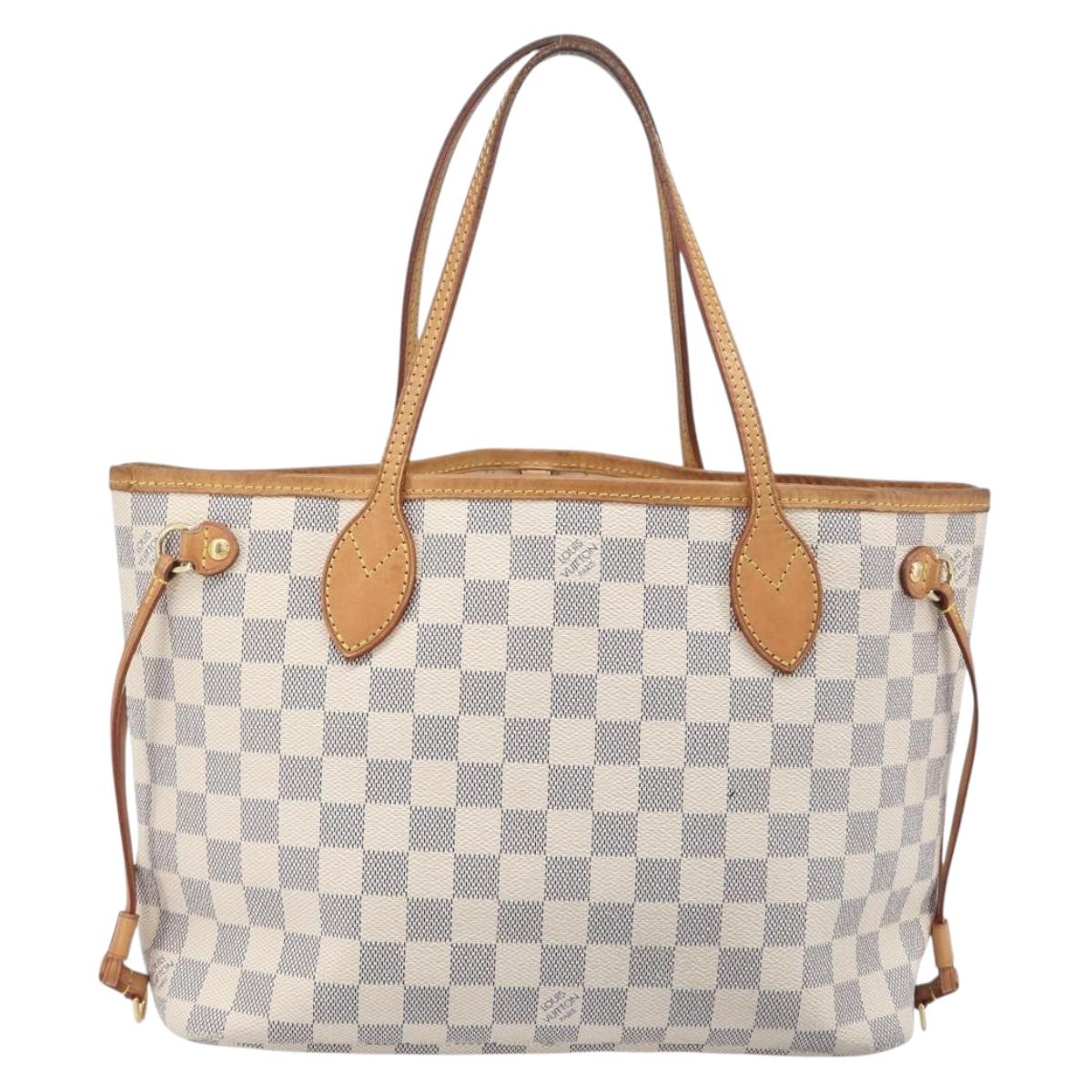 LOUIS VUITTON Damier Azur Neverfull PM Tote Bag N41362 LV Auth 204046A