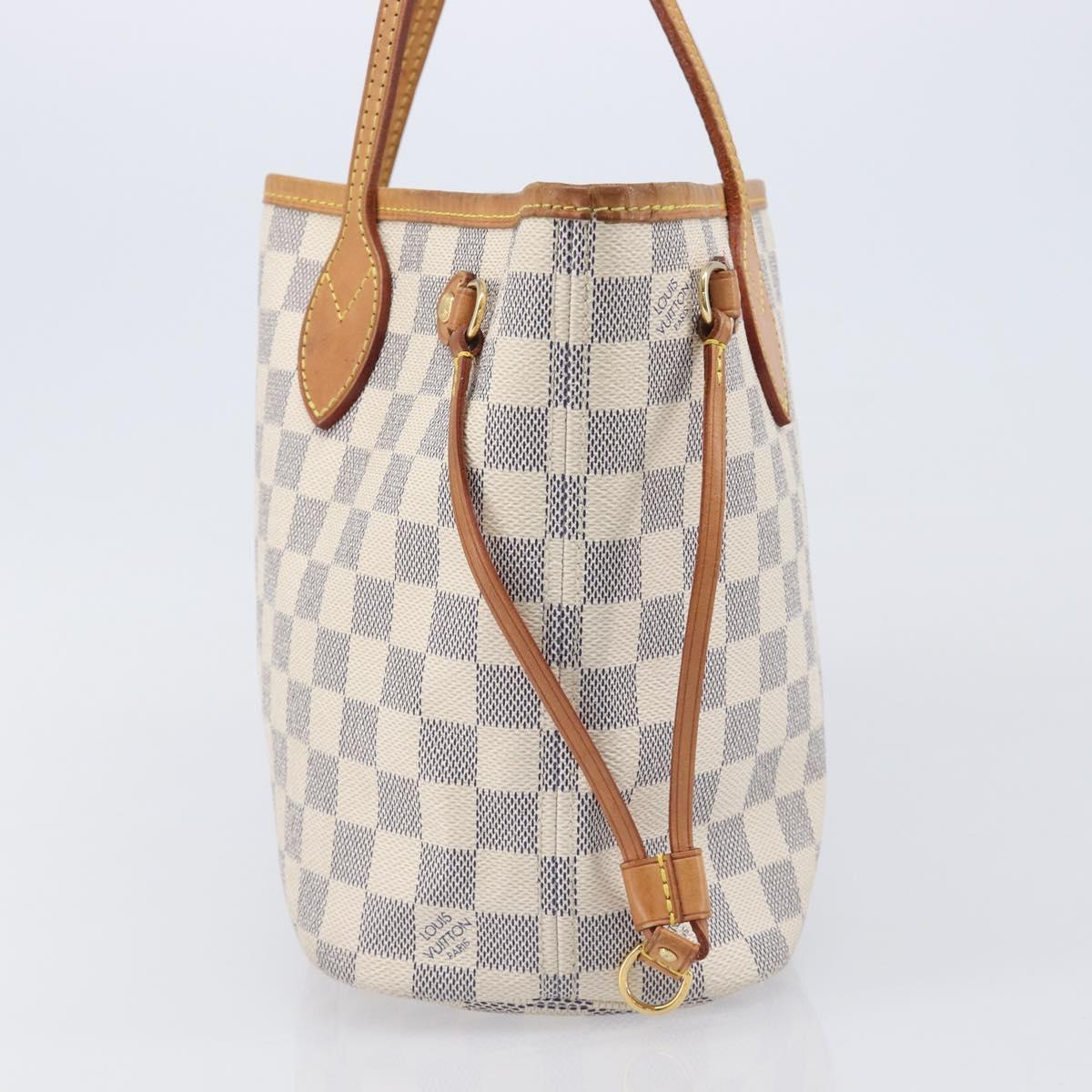LOUIS VUITTON Damier Azur Neverfull PM Tote Bag N41362 LV Auth 204046A