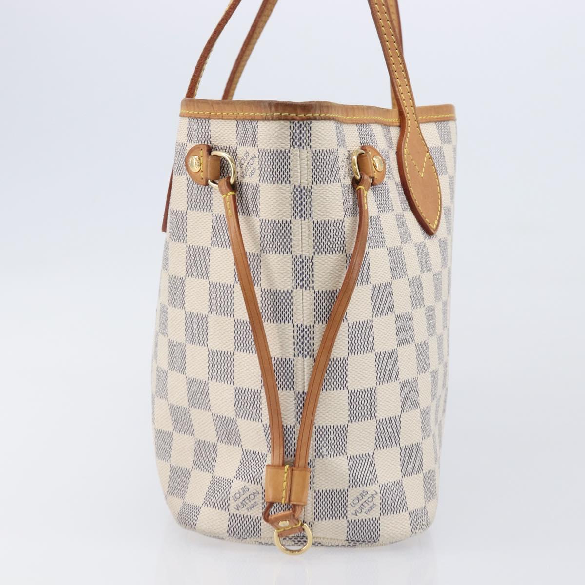 LOUIS VUITTON Damier Azur Neverfull PM Tote Bag N41362 LV Auth 204046A