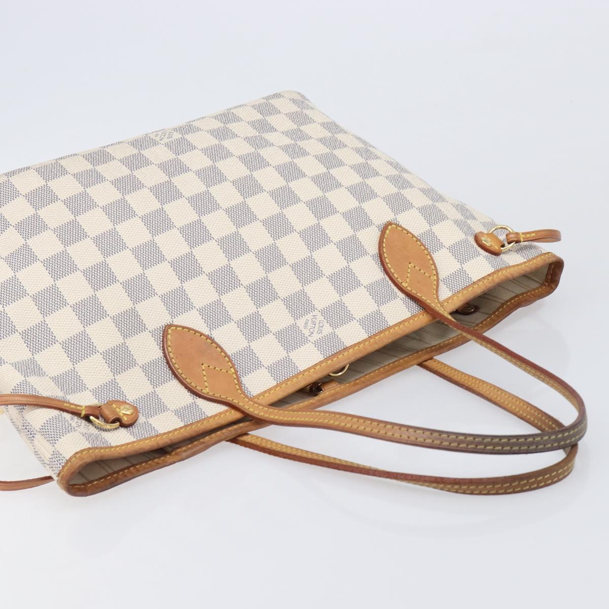 LOUIS VUITTON Damier Azur Neverfull PM Tote Bag N41362 LV Auth 204046A